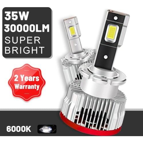 Carlitek D1S LED Headlight 30000LM CSP Chips D2S D3S D4S D5S D8S D1R D2R D3R D4R 6000K White Lamp Canbus No Error Plug&Play 2PCS