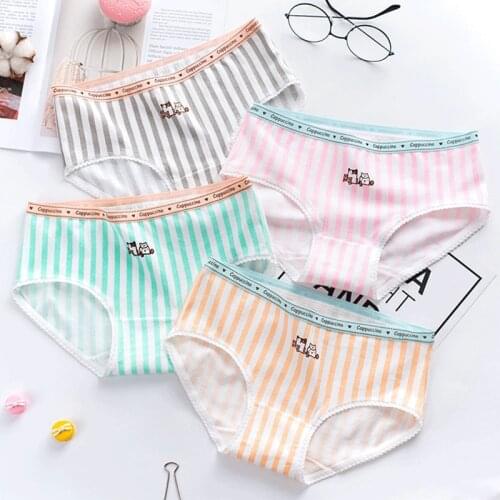 Womens Cartoon Underwear Cotton Panties Seamless Printing Womens Underpants Sexy Lingerie For Girls Soft Comfortble Briefs