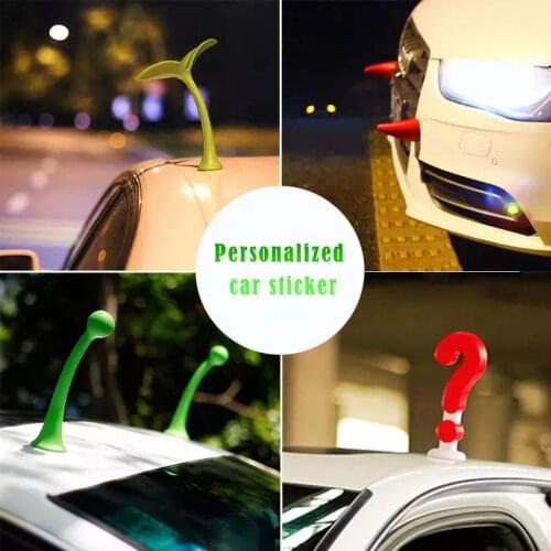 Universal Car Roof Sticker Refit Accessories 3D Small sapling devil horn 3M Decal Car Decorative anti-collision easy to find car