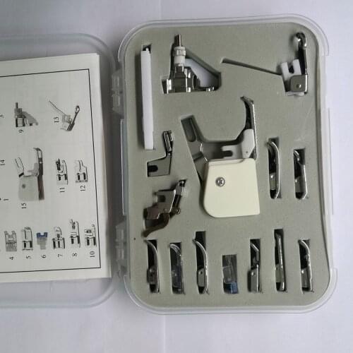 Universal 15PCS Sewing Machines Presser Feet Foot Kit Set for Brother for Singer Needle Sewing Machines Presser Foot Manual