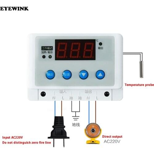 XH-W3101 AC 220V 5000W Digital Thermostat Temperature Controller Temperature Control Switch Wall Hanging Heating cooling