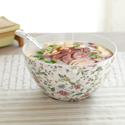 8 inch, bone china japanese soup bowl, ceramic large bowl for buffet serving, salad mixing bowl for cooking, popcorn bucket