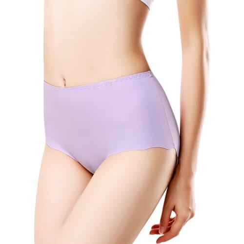Hot Sale Ice Silk Ultra-Thin Women Panties One Piece Design Seamless 3XL Low-Waist Intimates Briefs Traceless Underwear