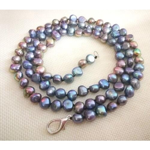 50'' 127cm Women Jewelry natural pearl 10mm black brown green purple baroque freshwater pearl long necklace gift