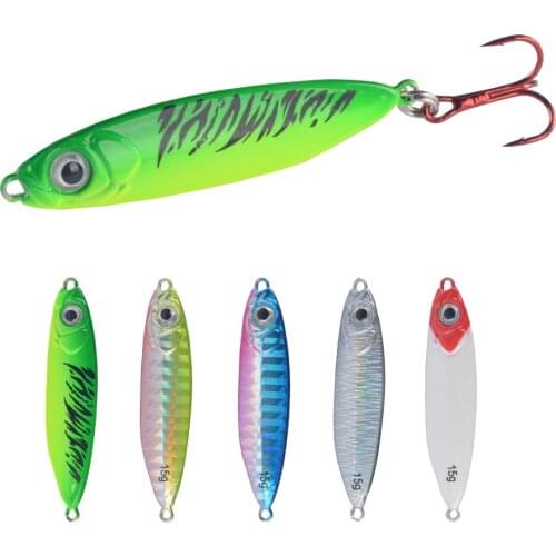 Hard Metal Jig Spoon Lure With Single Hook 10G 15G 20G Lead Fish Sea Bass Fishing Bait