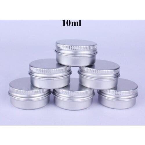 10g/10ml Mini Sample Aluminum Cream Jar Pot Nail Polish Face Highlighter Powder Empty Cosmetic Metal Containers, 200pcs/lot