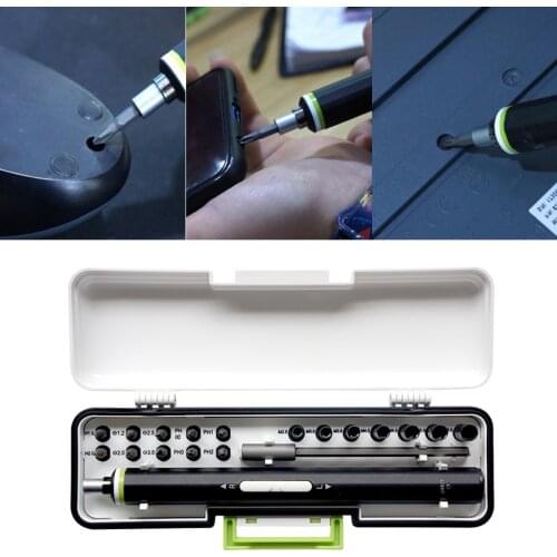 19PC/Set Mini Portable Electric Screwdriver USB Charging Screw Driver Cordless Power Screwdriver Drill Screw Driver Repair Set