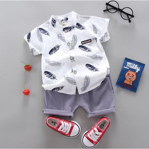 2021 Hot Sale Toddler Kids Baby Boys Gentleman Shirt Tops Shorts Outfits Set Infantil Summer Clothes for boy