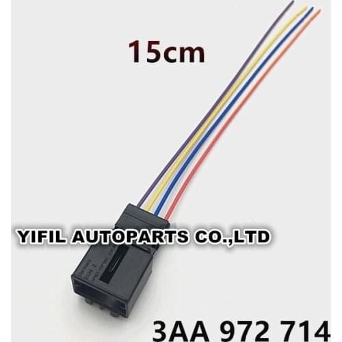 4 Pin/Way Male Car Tail Lamp Connector Rear Light Seat Heating Plug For VW 3AA 972 714 With 15cm 18AWG Wire 3AA972714