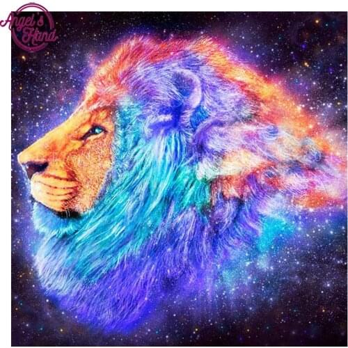 5D DIY Diamond embroidery colorful lion diamond painting Cross Stitch full square Rhinestone mosaic home decoration