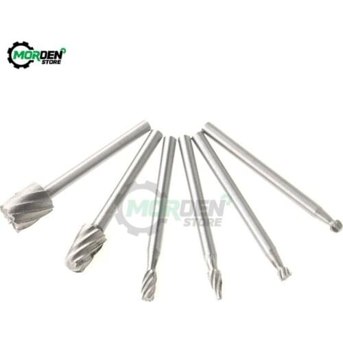 6pcs Dremel Rotary Tool HSS Mini Drill Bit Set Cutting Routing Router Grinding Bits Milling Cutters Wood Carving Tool Dropship
