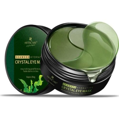 60pcs Green Seaweed/Black Pearl Eye Mask Moisturizing Hydrate Remove dark circles Eliminate puffiness Fades fine lines eye mask