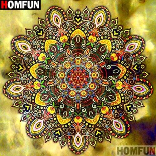 HOMFUN Full Square/Round Drill 5D DIY Diamond Painting "Religious Mandala" 3D Embroidery Cross Stitch 5D Decor Gift A13208