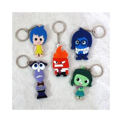 Inside Out Fashion Anime Toy Figures Keychain Cartoon Keyholder Birthday Unisex Gifts New