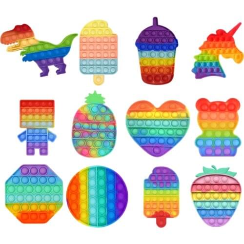 Pops Fidget Toys поп ит Reliver Stress Rainbow Push Is Bubble Antistress Toys Adult Children Simple Dimple Toy To Relieve Autism