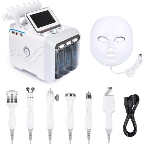 7 in 1 Water Oxygen hydrafacial machine skin care Deep Cleansing Exfoliating Hydro Dermabrasion Jet Peel Machine with Led mask