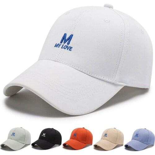 Korean Version Men Women Baseball Caps for Summer Male Female Casual Sun Hats Cotton M Letter Embroidery Couple Hats and Caps
