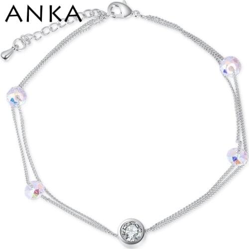 ANKA barefoot round charm anklet fashion jewelry new crystal anklets for woman main stone Crystals from Austria #132881