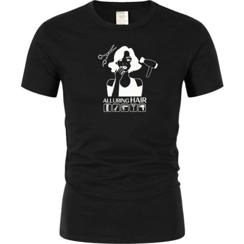 Brand mens T-shirt humorous haircut beautiful wall sticker modern fashion T-shirt short sleeve printing