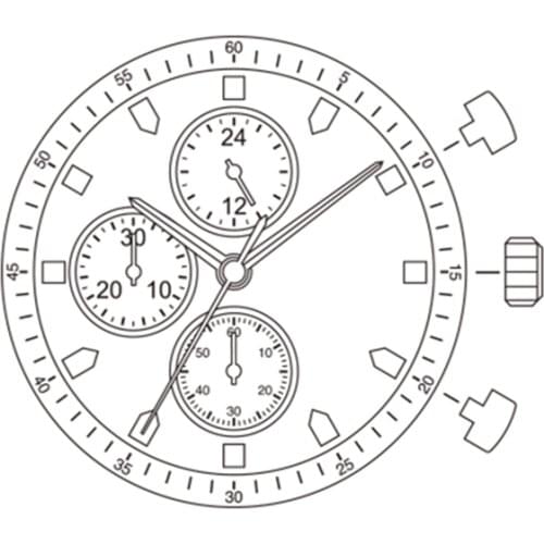 Watch movement accessories JS10 movement Japan six - pin quartz movement without battery