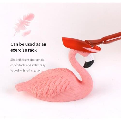 5PCS Flamingo Nail Tips Holder Resin Practice Training Dispaly Showing Stand Nail Art False Tips Holder Manicure Practice Tools