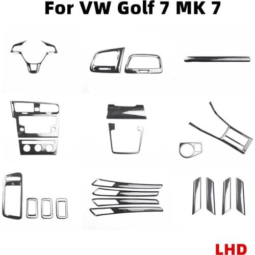 For VW Golf MK7 2013 2014 2015 2016 2017 Interior Decoration Accessories Center Console Door Bar Steering Wheel Panel Stickers
