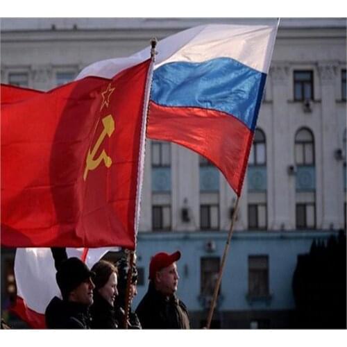 Red revolution Union of Soviet Socialist Republics USSR FLAG Country Russian National flag 90x150cm Banner 2PCS