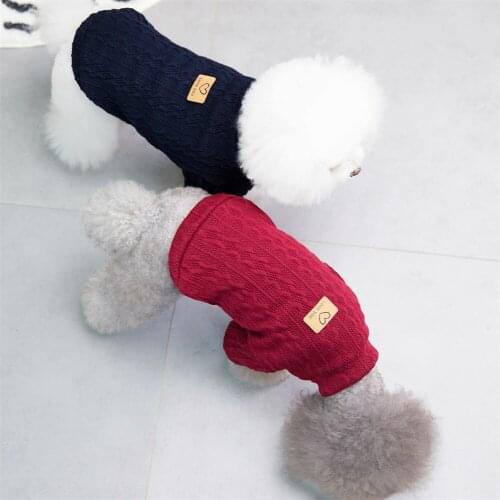 Classic Knitted Pet Sweater Overall Sweet Color Dog Clothes for Small Dogs Winter New Years Dog Jacket Warm Luxury Clothing