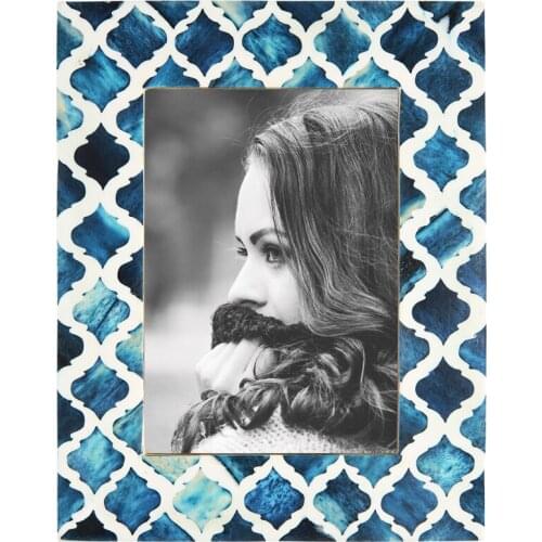 Creative Blue Mediterranean Style Ox Bone Photo Frame Luxury Rectangle Picture Frame Home Art Crafts Decor Frames for Picture B