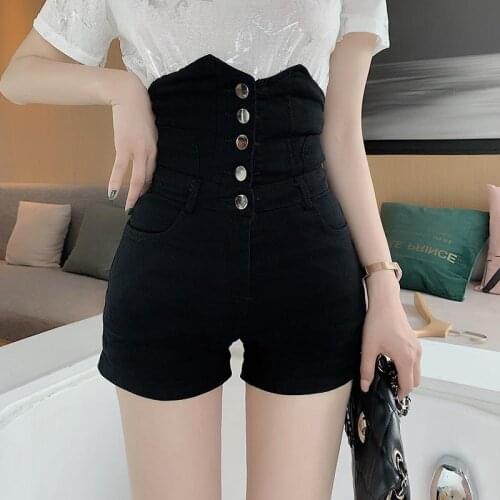 Fashion Shorts Women High Waist Black Casual All-Matching Jeans Cotton Short Pants Women Hot Pants Jeans Womens Shorts Summer