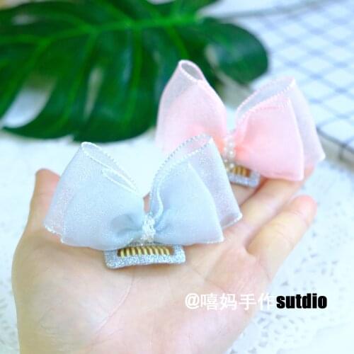 Home Pet Original Dog Headwear Princess Teddy Yorkshire, Shammargis and Sish Butterfly Tie Flower Hairpin 10pcs