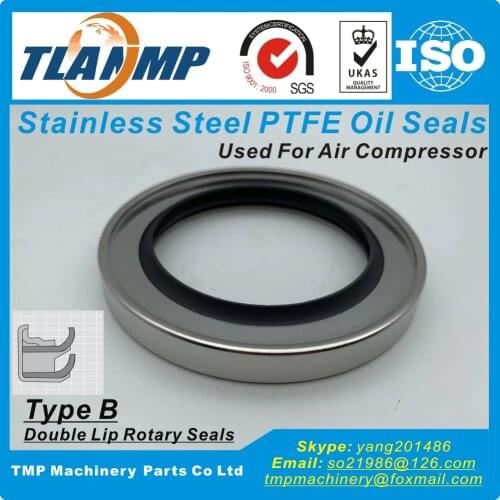 Shaft size 40*55*12mm Double / Three Lip Rotary Seals ,35*40*30mm Bushing ,Type B / Type D Stainless steel PTFE Oil Seals