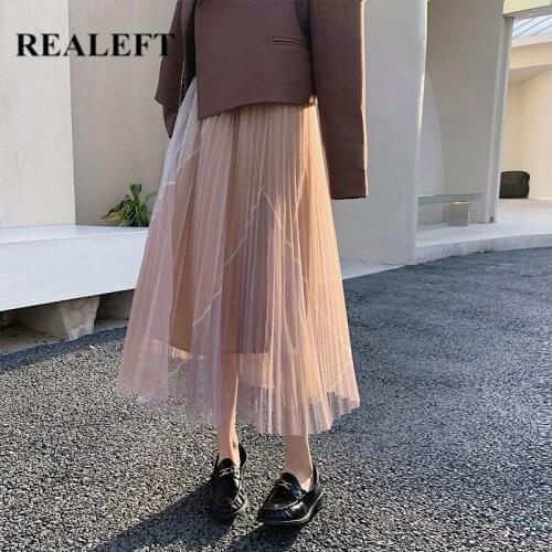 REALEFT Women's Pleated Skirts