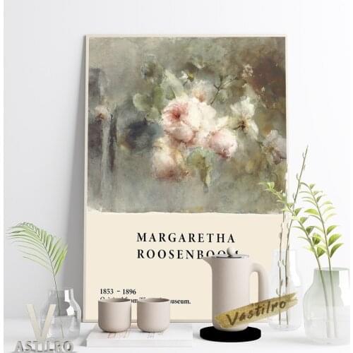Margaretha Roosenboom Famous Flower Painter Een Vaas Met Rozen Art Prints Canvas Painting Studio Office Coffee Room Home Decor