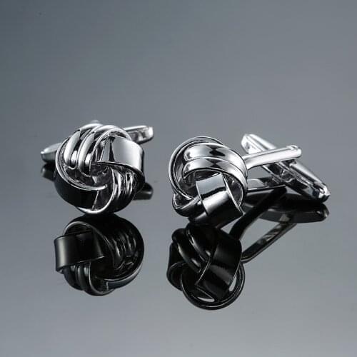 Luxury hot sales Stainless Steel Cufflinks knot Wedding Business twist Cuff links Brand Jewelry Wedding Gift Abotoaduras