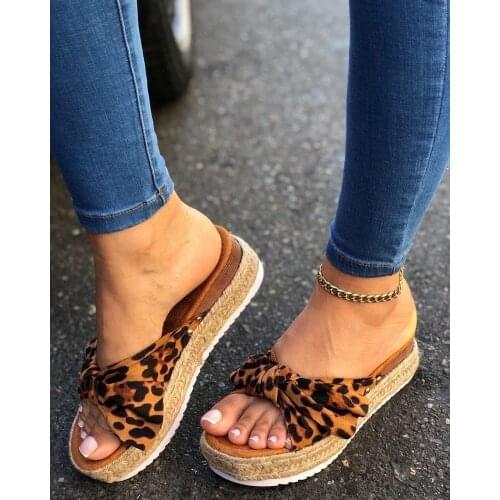 Women Summer Sandals Mid Heels Sandals Plus Size 42 Wedges Shoes Woman Sweet Bowties Slippers Sandalias Mujer Sapato Feminino