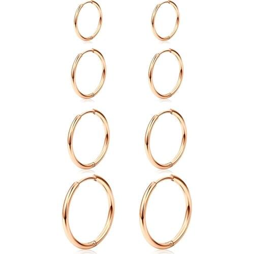 Hoop Earrings Stainless Steel Cartilage Hoop Earring Endless Earrings Sleeper Earrings Huggie Earring for Men Women ClickerRings