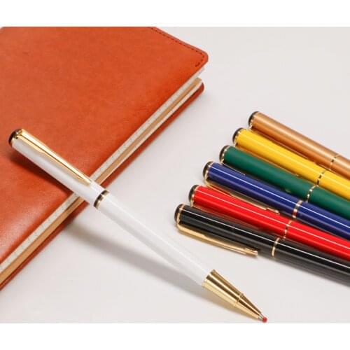 Gold Clip Rollerball Pen 0.5mm Fine Point Black Ink Metal Signature Pens for Writing School Office Supplies Free engraved