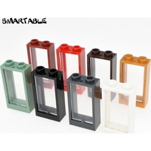 Smartable Window Frame 1x2x3 With Glass Parts Building Blocks Toys For Kids Compatible Major Brands 60593+60602 City 20pcs/lot