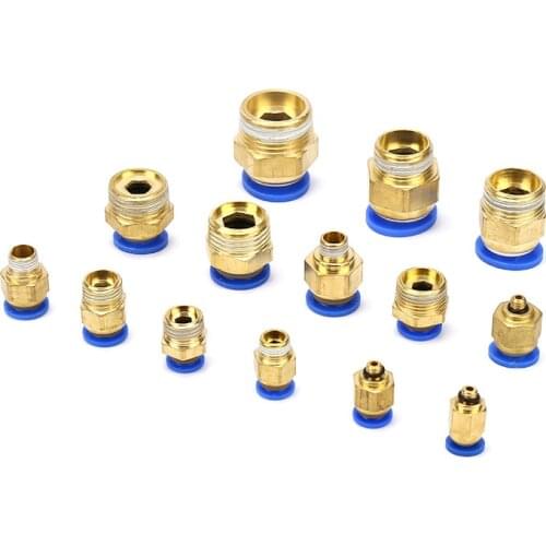 8mm Tube To M5 M6 M8 M10 M12 M14 M16 M20 Male Thread Straight One Touch Air Pneumatic Push In Pipe Fitting Quick Connector