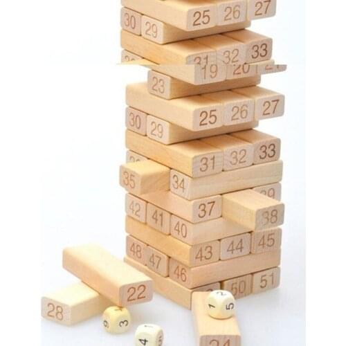 1 Pcs Fashion Adult Intelligence Small Digital Layer Stacking Log Blocks Stacked High Leisure Wooden Toys