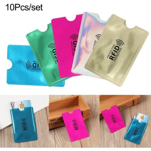 10Pcs Aluminium RFID Blocking Card Holder Case Anti-theft Protective Sleeve Reader Lock Bank Metal Credit Card Holder кошелек
