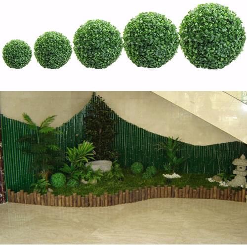 13/18/23/28cm Artificial Green Plastic Plant Grass Ball Green Simulation Plastic Plant Ornament Party Garden Decoration