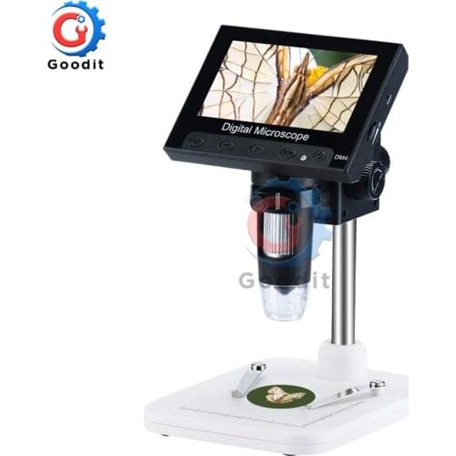 4.3" LCD Digital Microscope 50X-800X Magnification Endoscope with Plastic Stand 8 Adjustable LED Light Video Camera Microscope