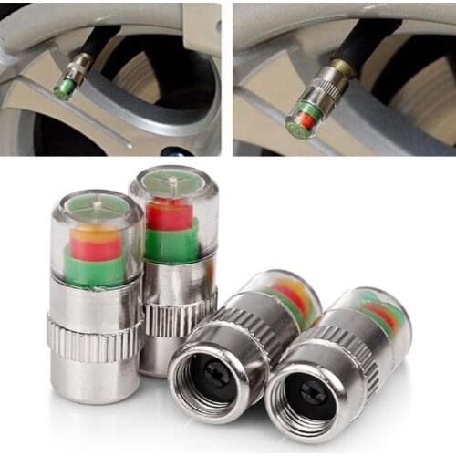 4pc Car And Motorcycle Tire Valve Cover Tire Dustproof And Waterproof Cap Bolt Fixed Valve Can Detect Tire Pressure In Real Time