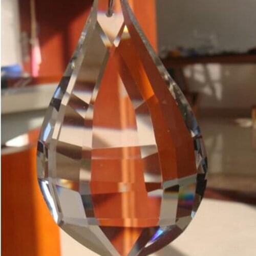 New 38mm-76mm 50pcs Clear Faced Lute Shape Lighting Hanging Drop Baroque Crystal Chandelier Pendant Gift For Wedding Room Decor