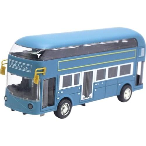 Car Toy For Children Creative Bus Model Simple Operation Kid Toys 1/48 Scale Classic Double Deckers Bus
