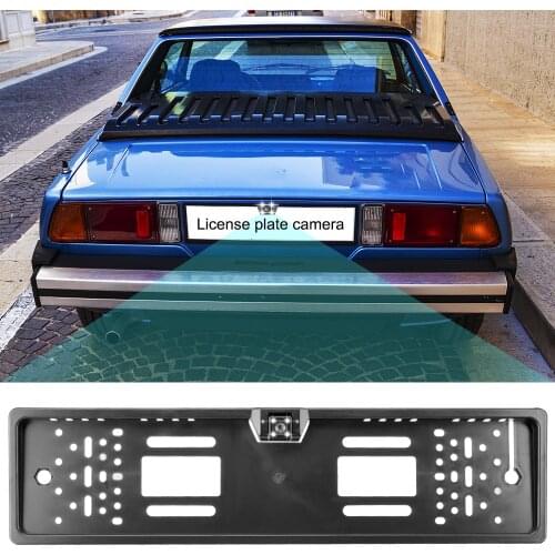 Auto Accessories Universal Night Vision Parking Assistance Kit Car Rear View Camera 4/8 LED European Car License Plate Frame