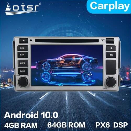 Android 10 Car Multimedia DVD Player For Hyundai Santa Fe 2006+ Ram 4G ROM 64GB PX6 Auto GPS Navigation Stereo radio DSP Carplay