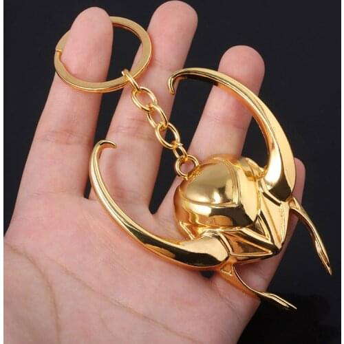 Popular movies Helmet Keychain Jewelry Creativity Accessories Pendant Golden man Car Key For men gift Hat car key pendant